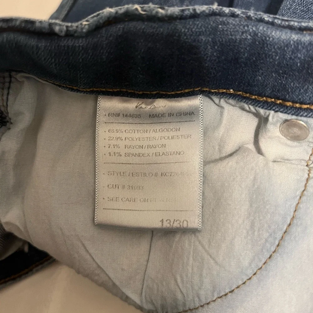 Kancan Dark Wash Raw Hem Cutoff Denim Blue Women's Shorts Size 13/30
